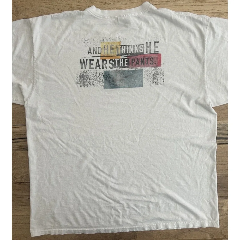 Vtg Nike Feminist T Shirt Made In USA Distressed Graphic XL